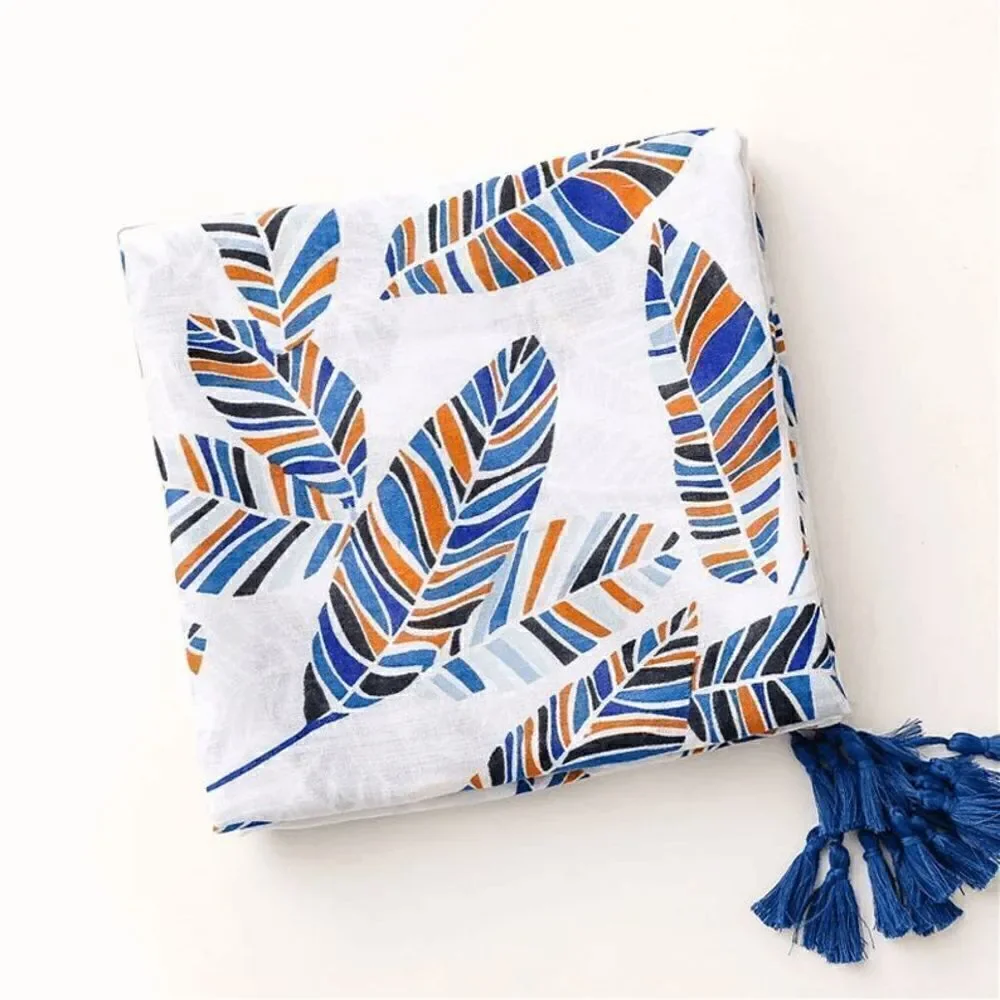 Ladies Blue Feather Scarf